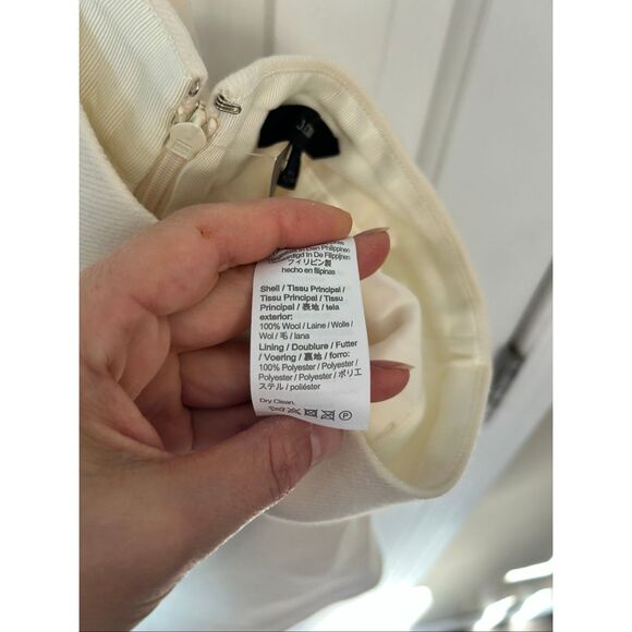 J crew white/ivory skirt size 4 100% Wool with lining stylish high waisted winte - Picture 6 of 6